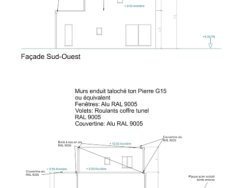 Terrain avec projet de villa contemporaine, permis purgé au Grau d'Agde