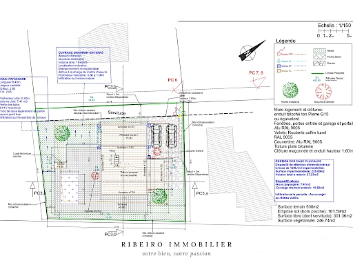 Terrain avec projet de villa contemporaine, permis purgé au Grau d'Agde